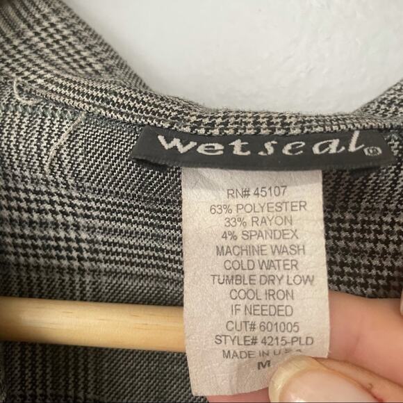 Wet seal plaid cap sleeve crop jacket medium Y2K 2000s short sleeve - Picture 4 of 6